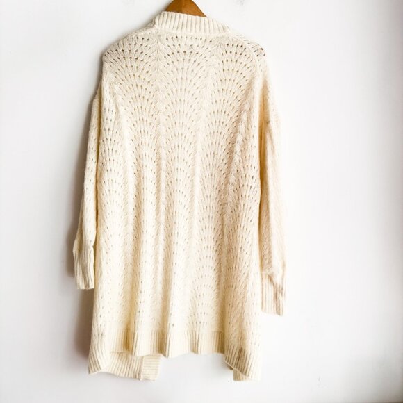 Wilfred Alpaca Blend Open Knit Crochet Longline Cardigan M - Picture 1 of 7